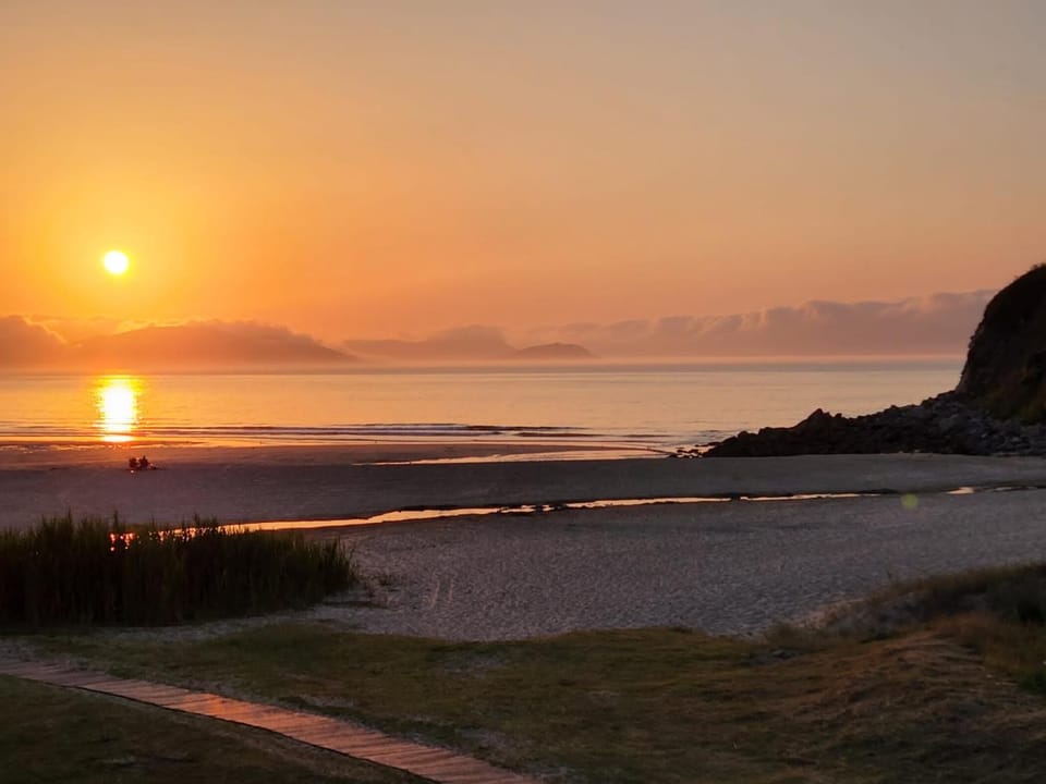 Beach, Sea view, Sunset