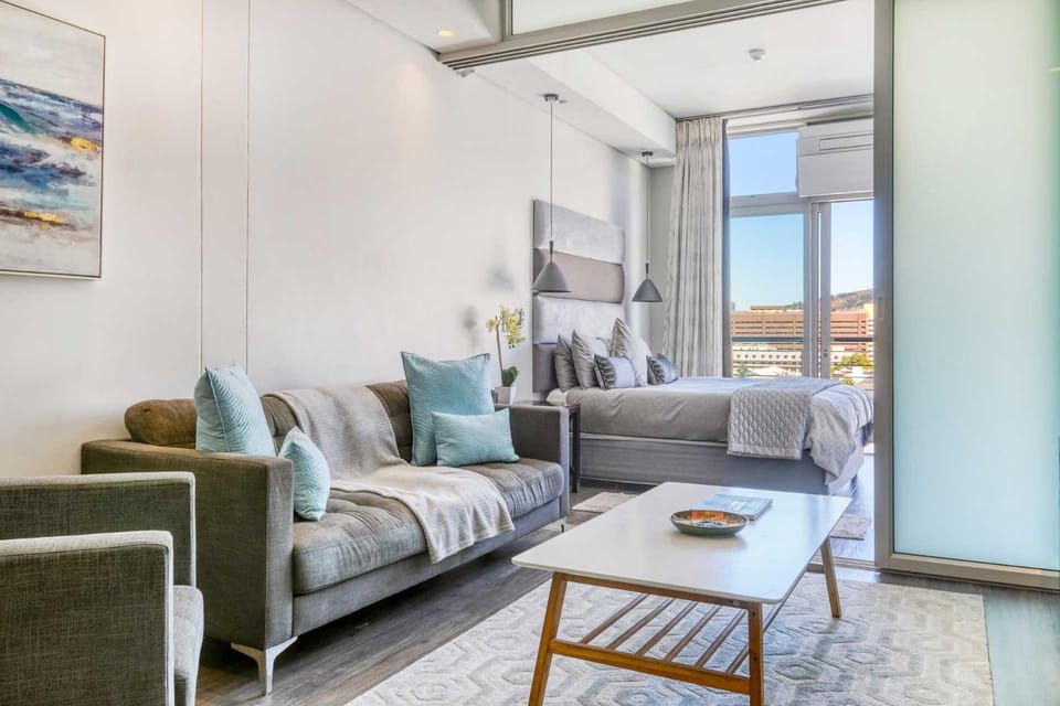Bed, Living room, Seating area