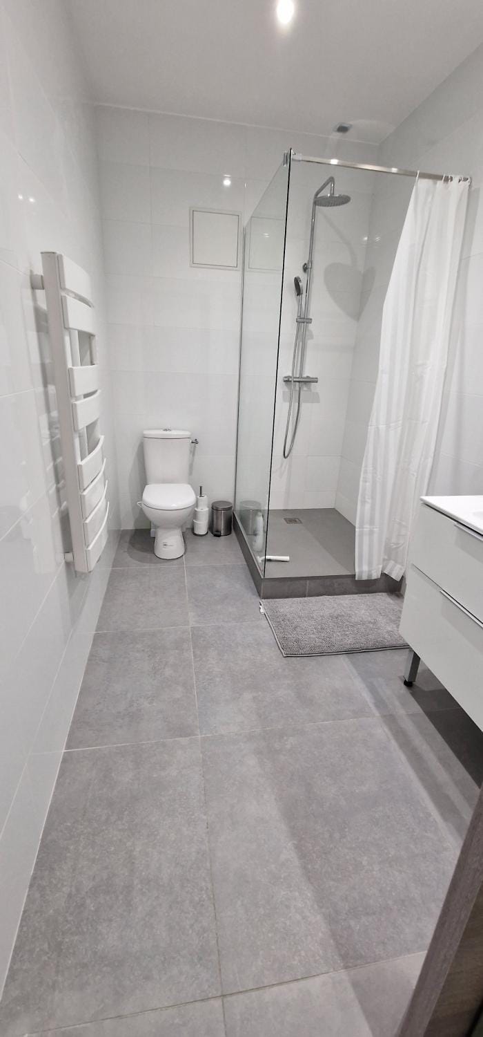 Shower, Toilet, Bathroom, towels