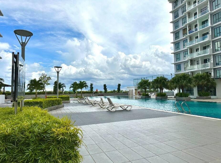 Pool view, sunbed