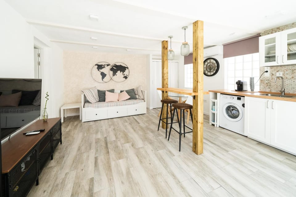 Living room, kitchen