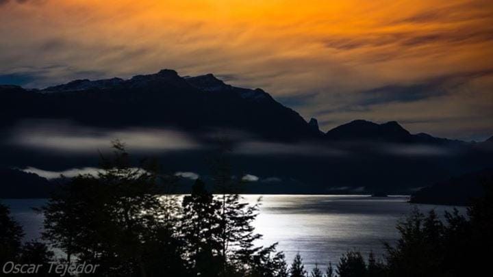 Natural landscape, Lake view, Mountain view, Sunset