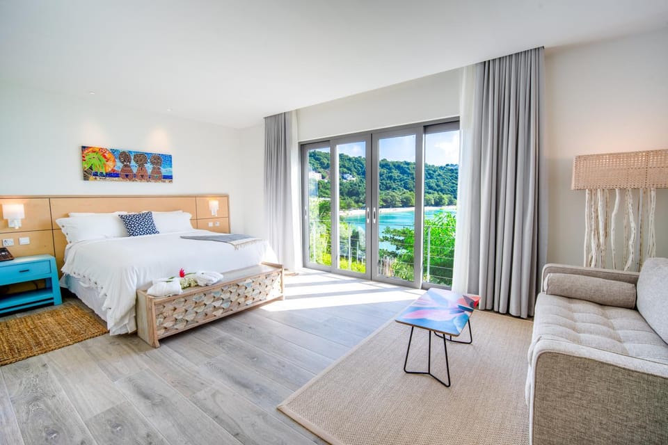 Seating area, Bedroom, Sea view