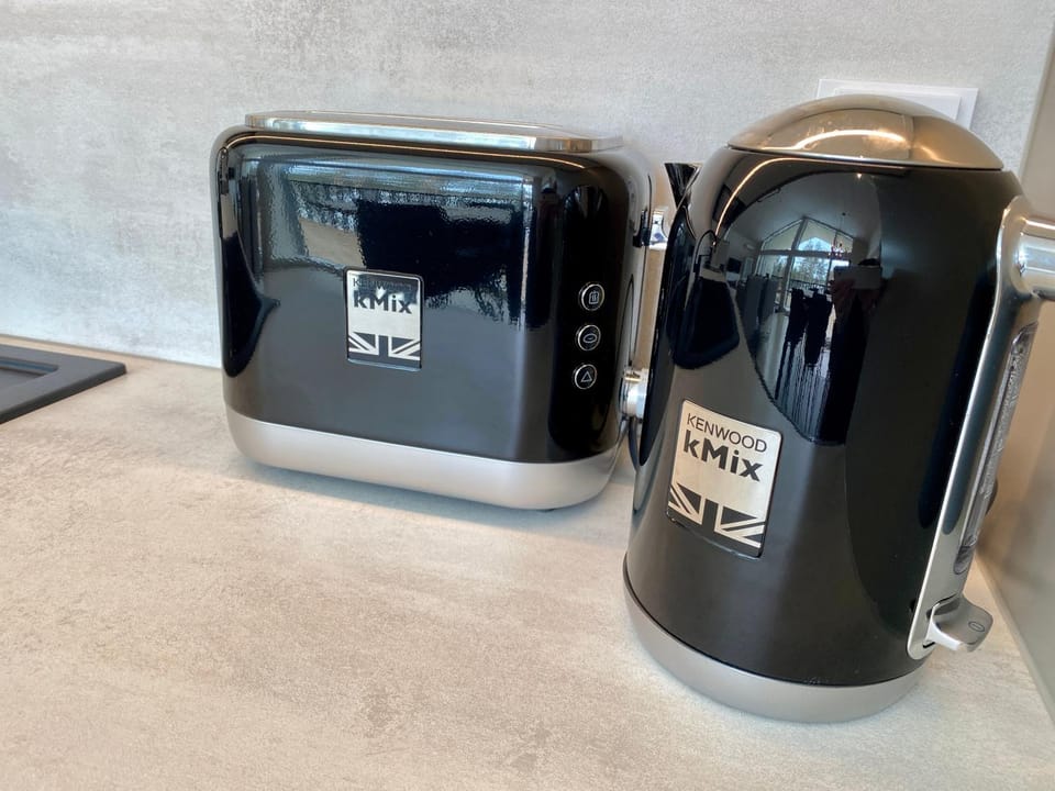 Kitchen or kitchenette, toaster