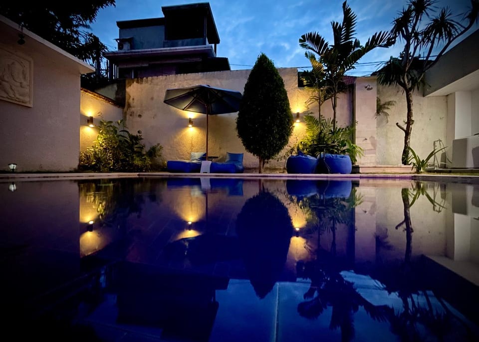 Night, Garden view, Pool view, Swimming pool