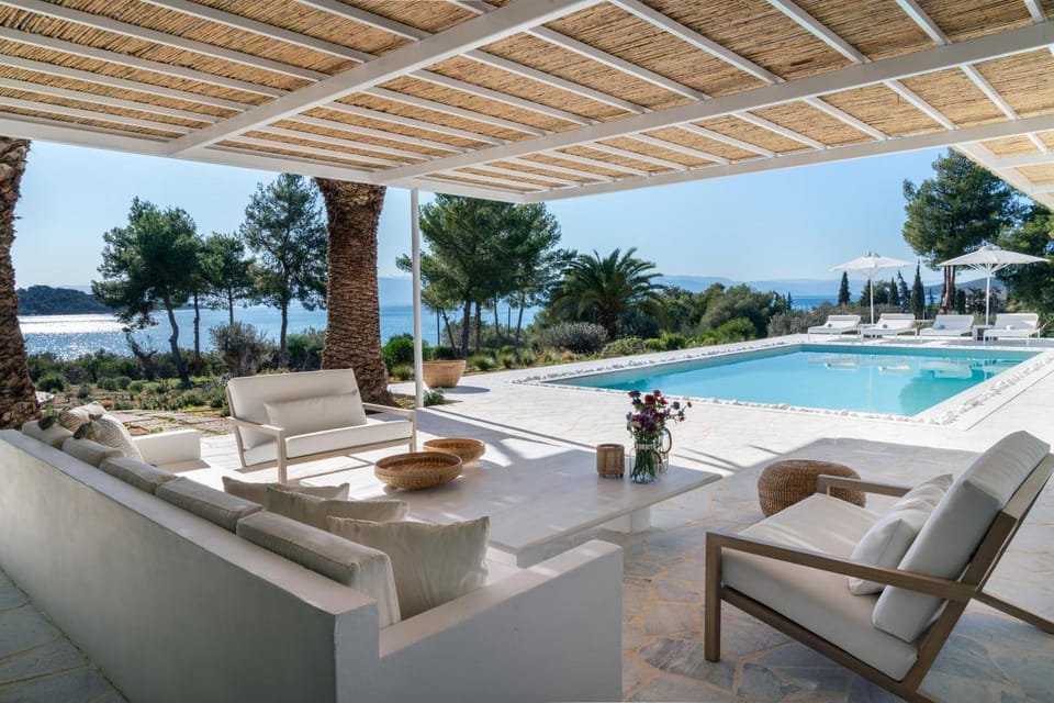 Patio, Day, Natural landscape, Seating area, Pool view, Swimming pool