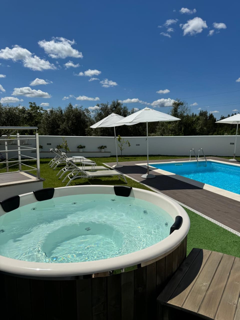 Day, Natural landscape, Garden, Hot Tub, Garden view, Pool view, Swimming pool, sunbed