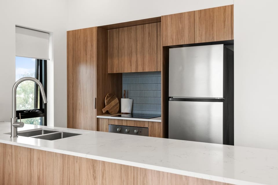 Kitchen or kitchenette, oven, stove
