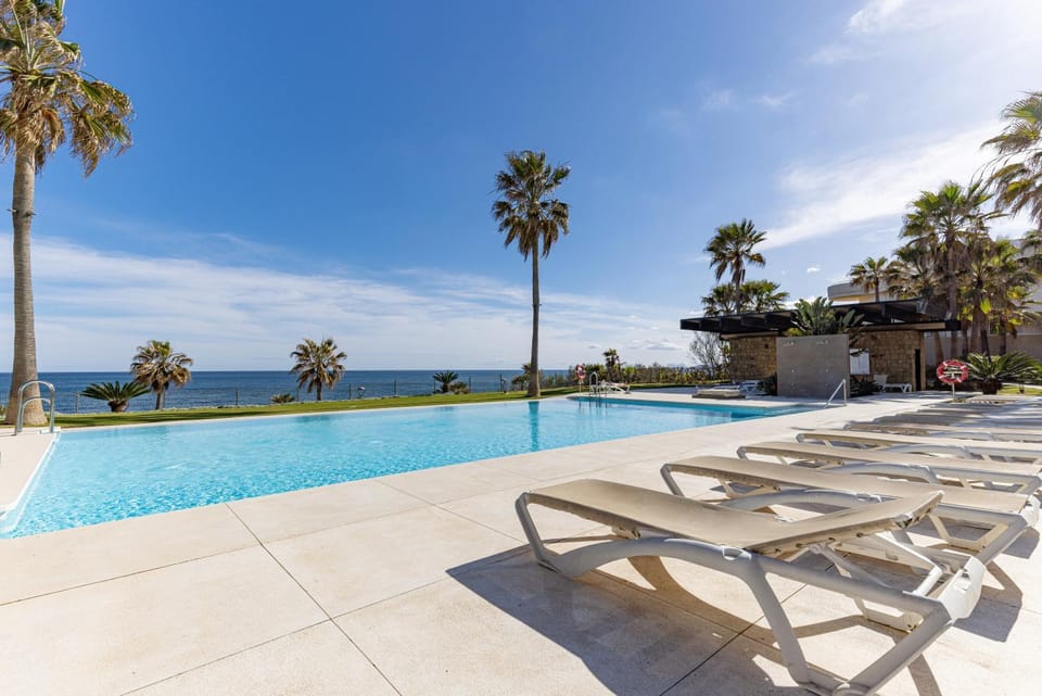 Property building, Living room, Swimming pool