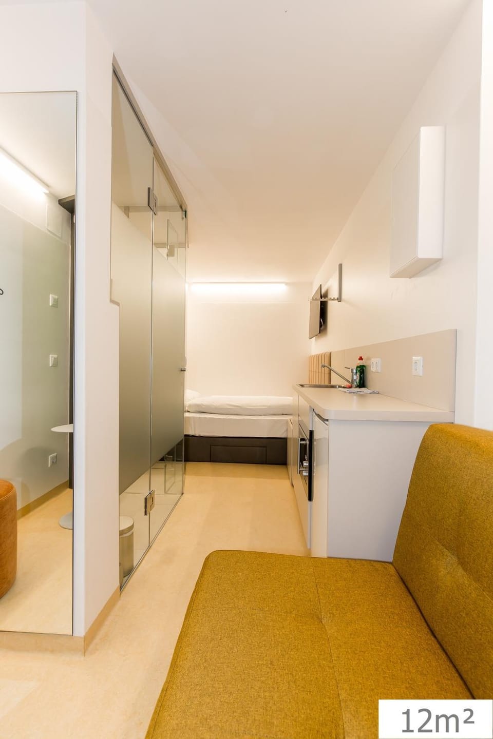 Kitchen or kitchenette, Living room, Seating area
