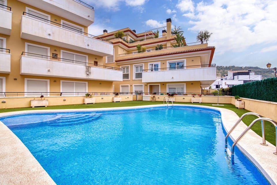 Property building, Living room, Swimming pool
