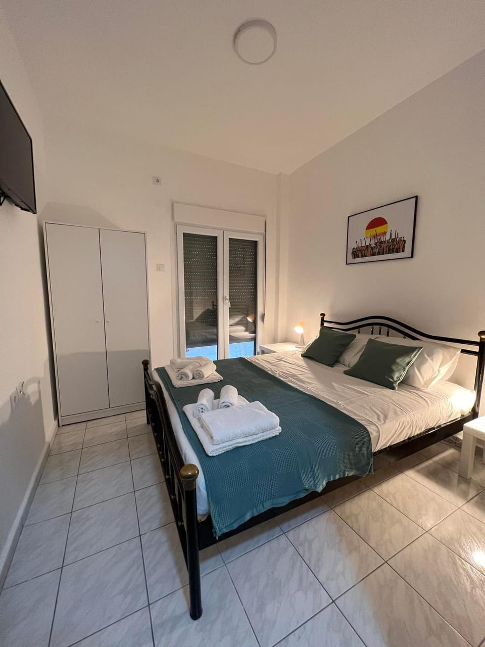 Bed, Photo of the whole room, Bedroom, towels, wardrobe
