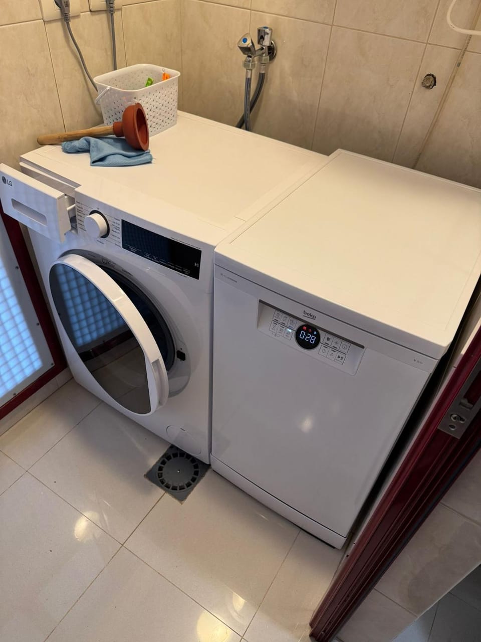 dishwasher, flat iron, washing machine