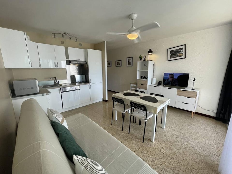 Charmant T2 rénové, 4 couchages, proche plage et port, balcon, parking sécurisé, St-Cyprien - FR-1-106-55 Apartment in Saint-Cyprien