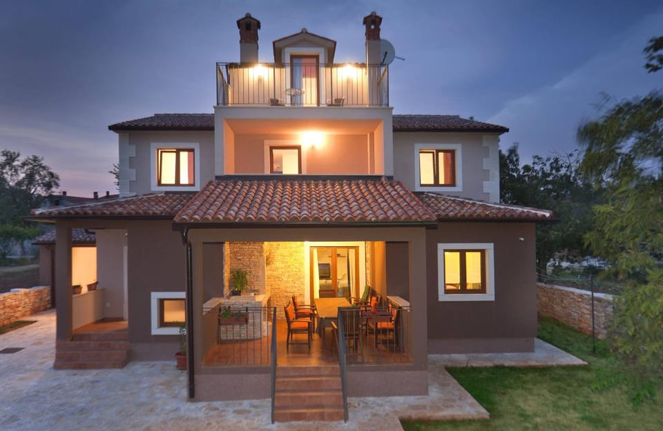 Property building, Patio, Night, Garden