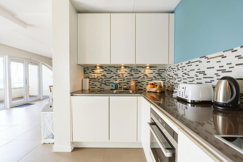 Kitchen or kitchenette, toaster