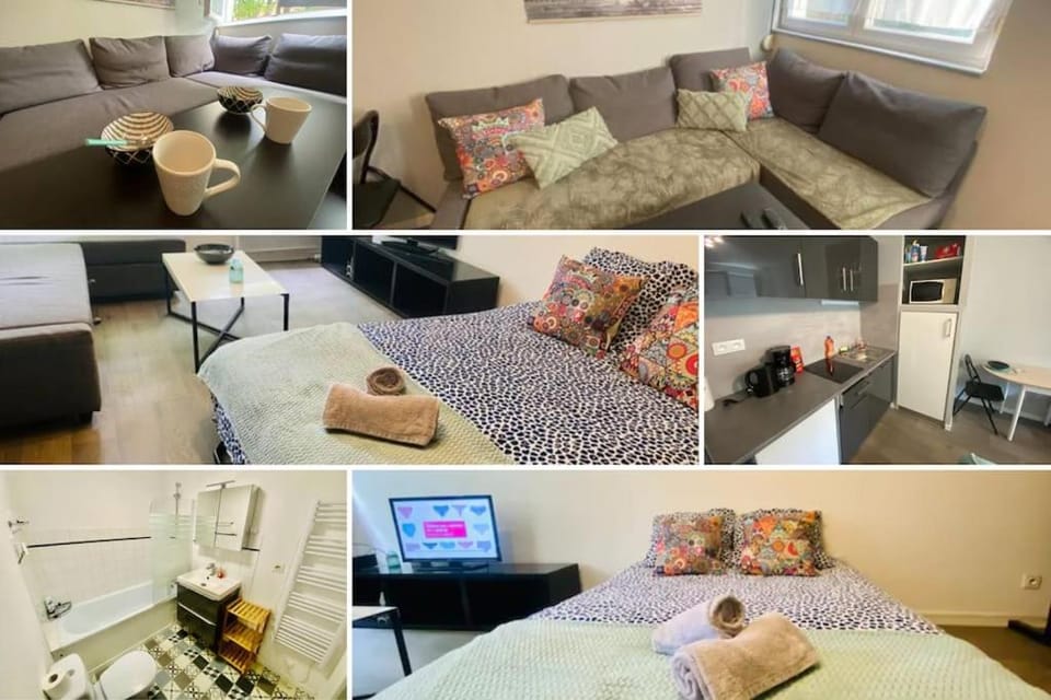 Bed, TV and multimedia, Kitchen or kitchenette, Living room, Photo of the whole room, Seating area, Bedroom