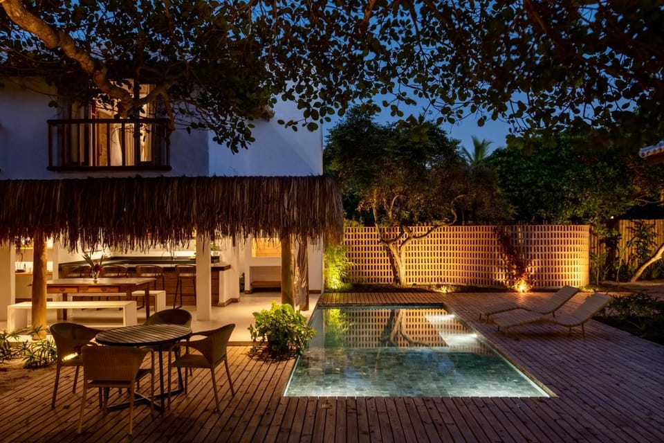 Property building, Night, Garden, Pool view, Swimming pool