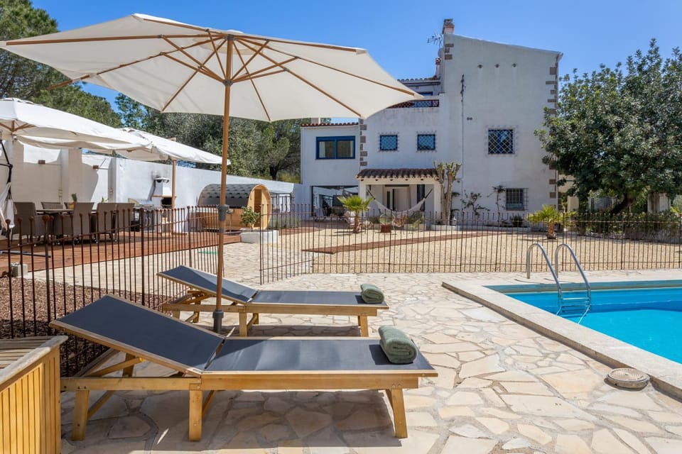 Property building, Living room, Swimming pool