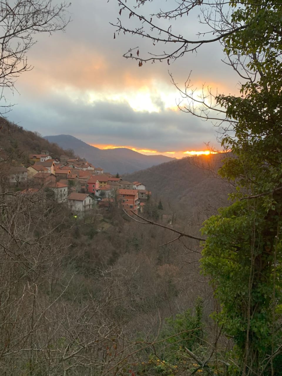 Natural landscape, Mountain view, Sunset