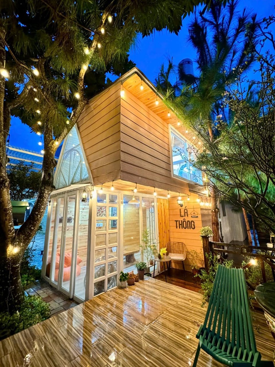 Property building, Patio, Night, Garden, Garden view