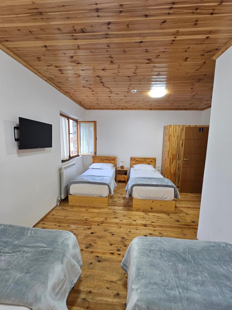 Bed, TV and multimedia, Photo of the whole room, Bedroom, furniture, heating, locker, towels, wardrobe