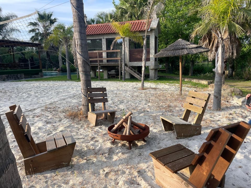 Beach, Pool view, fireplace