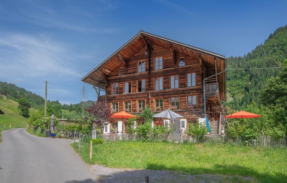 Property building, Spring, Day, Neighbourhood, Natural landscape, Mountain view