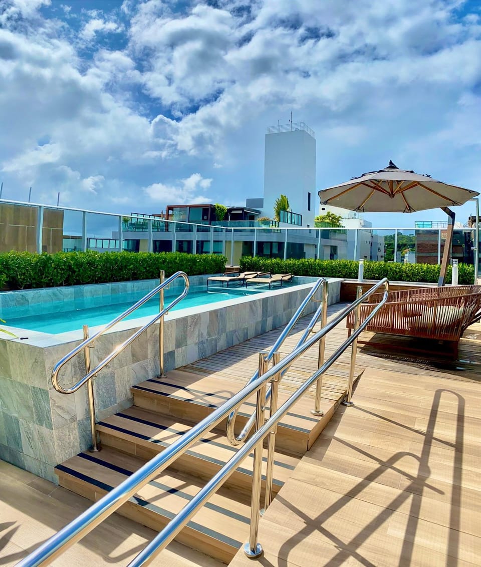 Patio, Natural landscape, Pool view, Swimming pool, sunbed