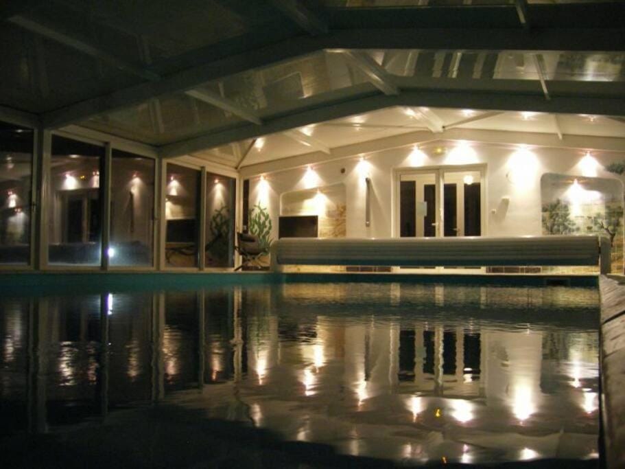 Night, Swimming pool, Swimming pool