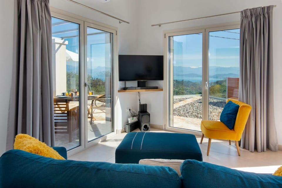 Living room, Seating area, Mountain view, Sea view
