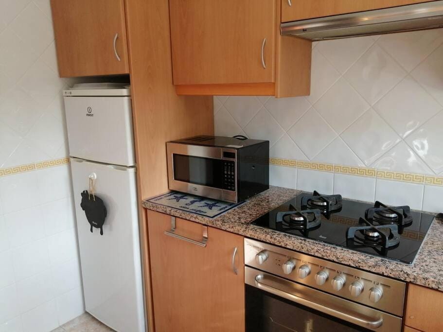 Kitchen or kitchenette, minibar, stove, toaster