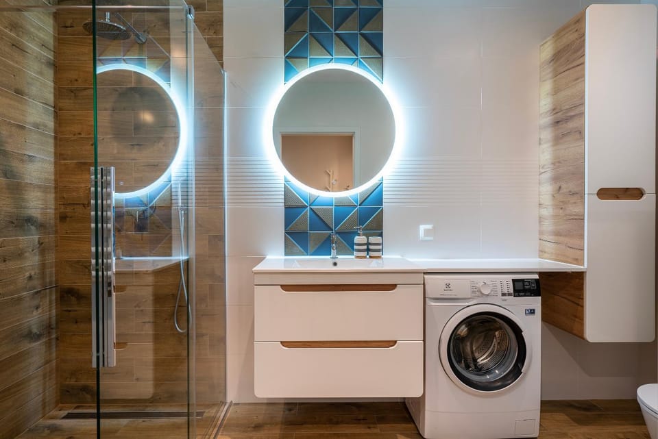 Shower, Bathroom, washing machine