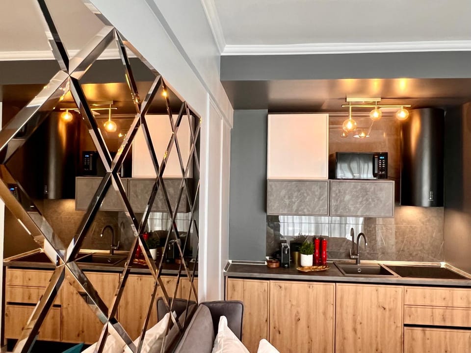 Kitchen or kitchenette, minibar