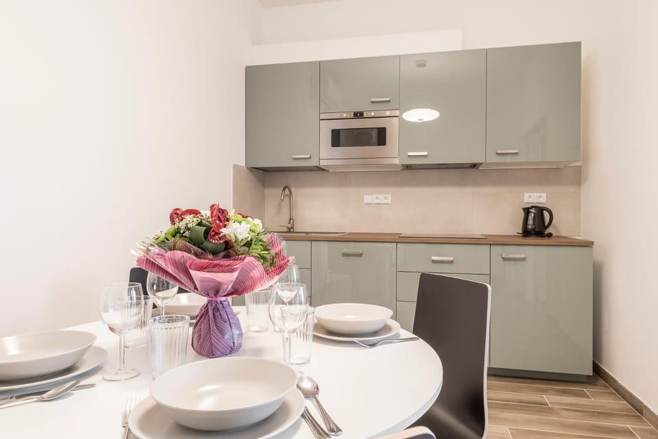Coffee/tea facilities, Kitchen or kitchenette, minibar, stove