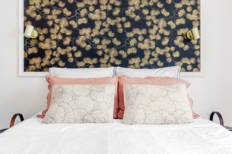 Bed, Decorative detail, Bedroom