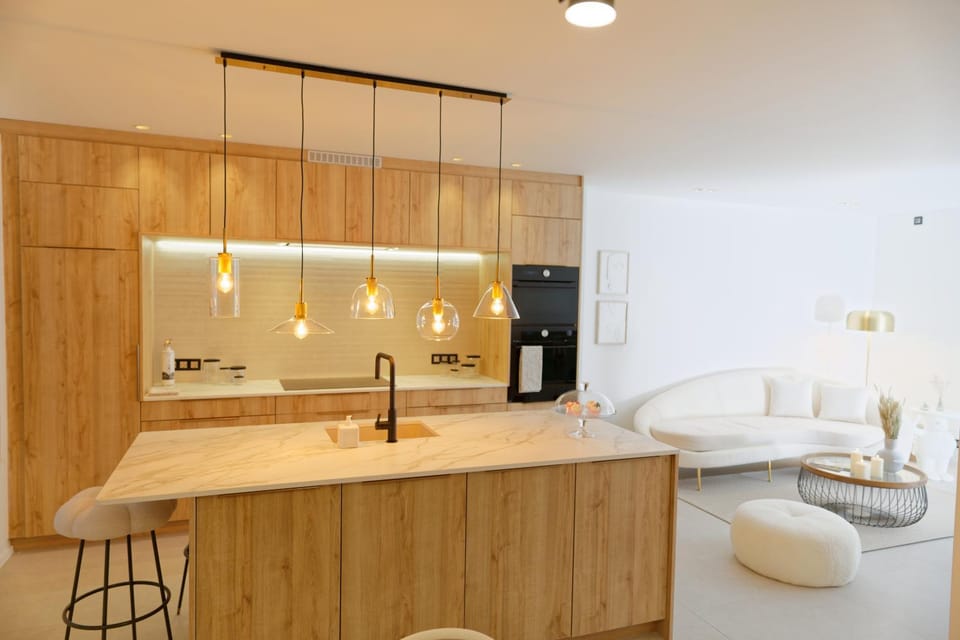 Kitchen or kitchenette, stove, kitchen