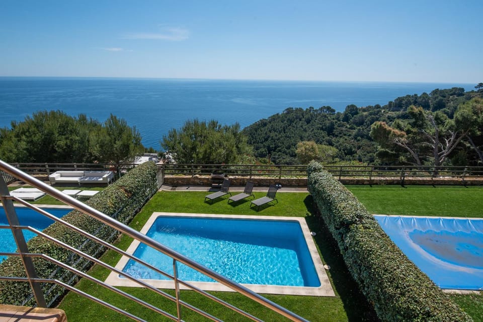 Property building, Living room, Swimming pool