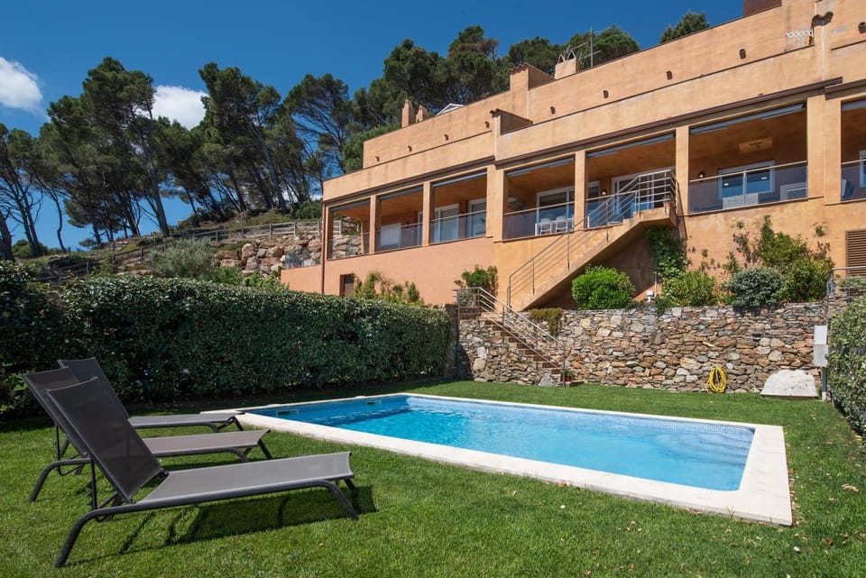 Property building, Living room, Swimming pool