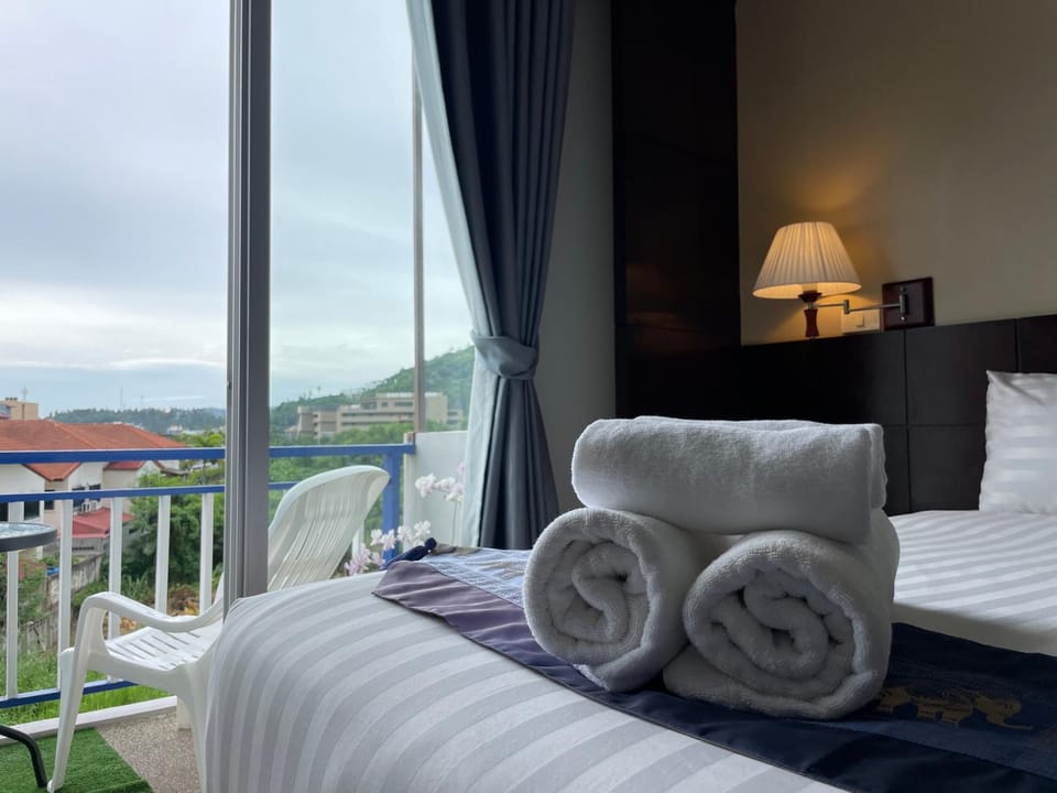 Bed, Natural landscape, Balcony/Terrace, Bedroom