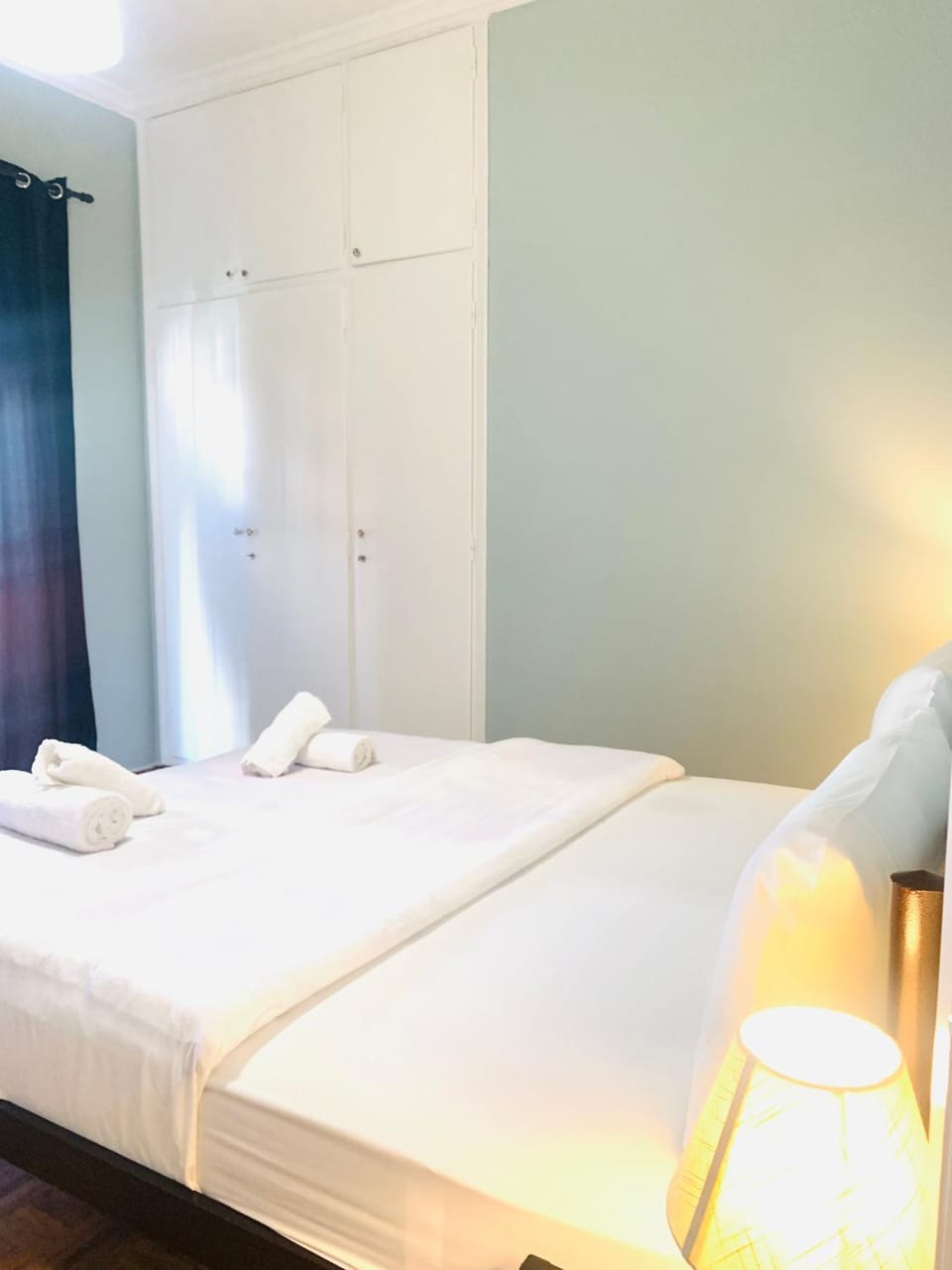 Bed, Photo of the whole room, Bedroom, towels, wardrobe