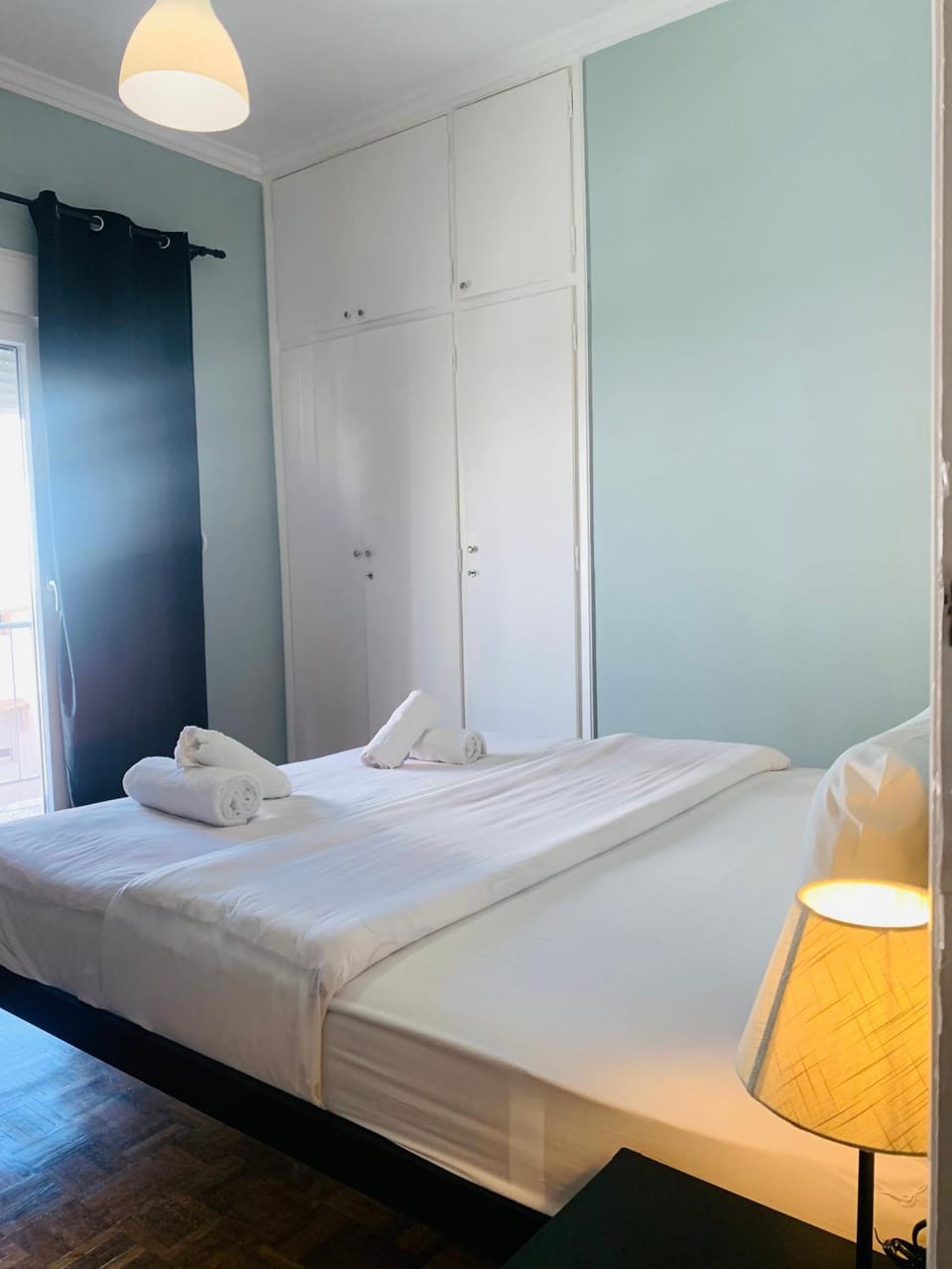 Bed, Photo of the whole room, Bedroom, towels, wardrobe