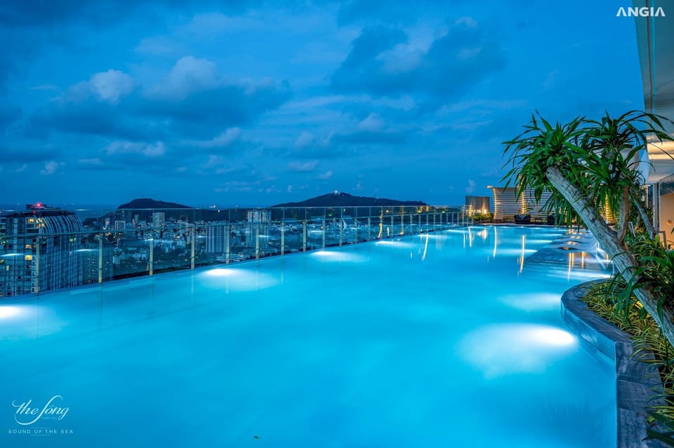 Night, Natural landscape, City view, Mountain view, Pool view, Swimming pool