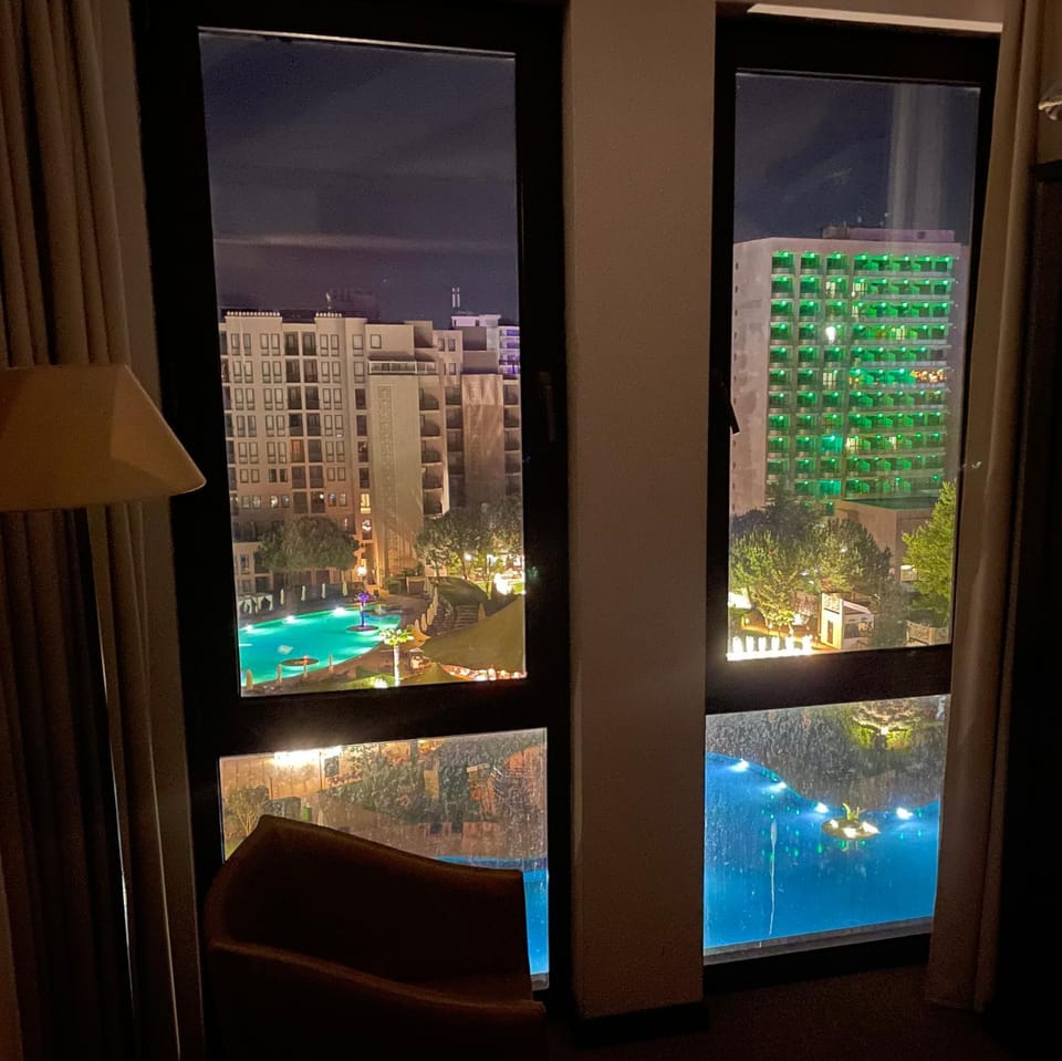 Night, Pool view, Swimming pool