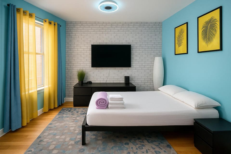Blue style Room in Guesthouse Apartment in Harlem