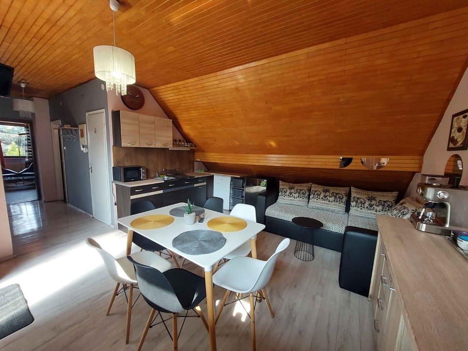 Coffee/tea facilities, Kitchen or kitchenette, Living room, Seating area, Dining area, microwave