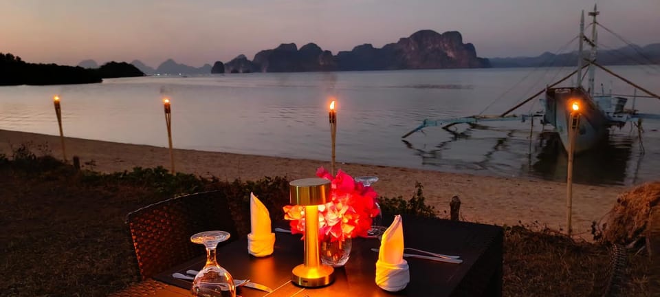 Night, Natural landscape, Beach, Sea view, Dinner, wedding