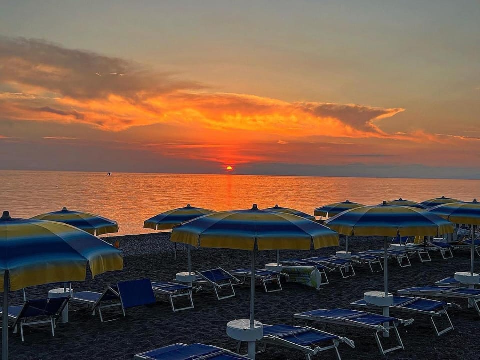 Beach, Sea view, Sunset