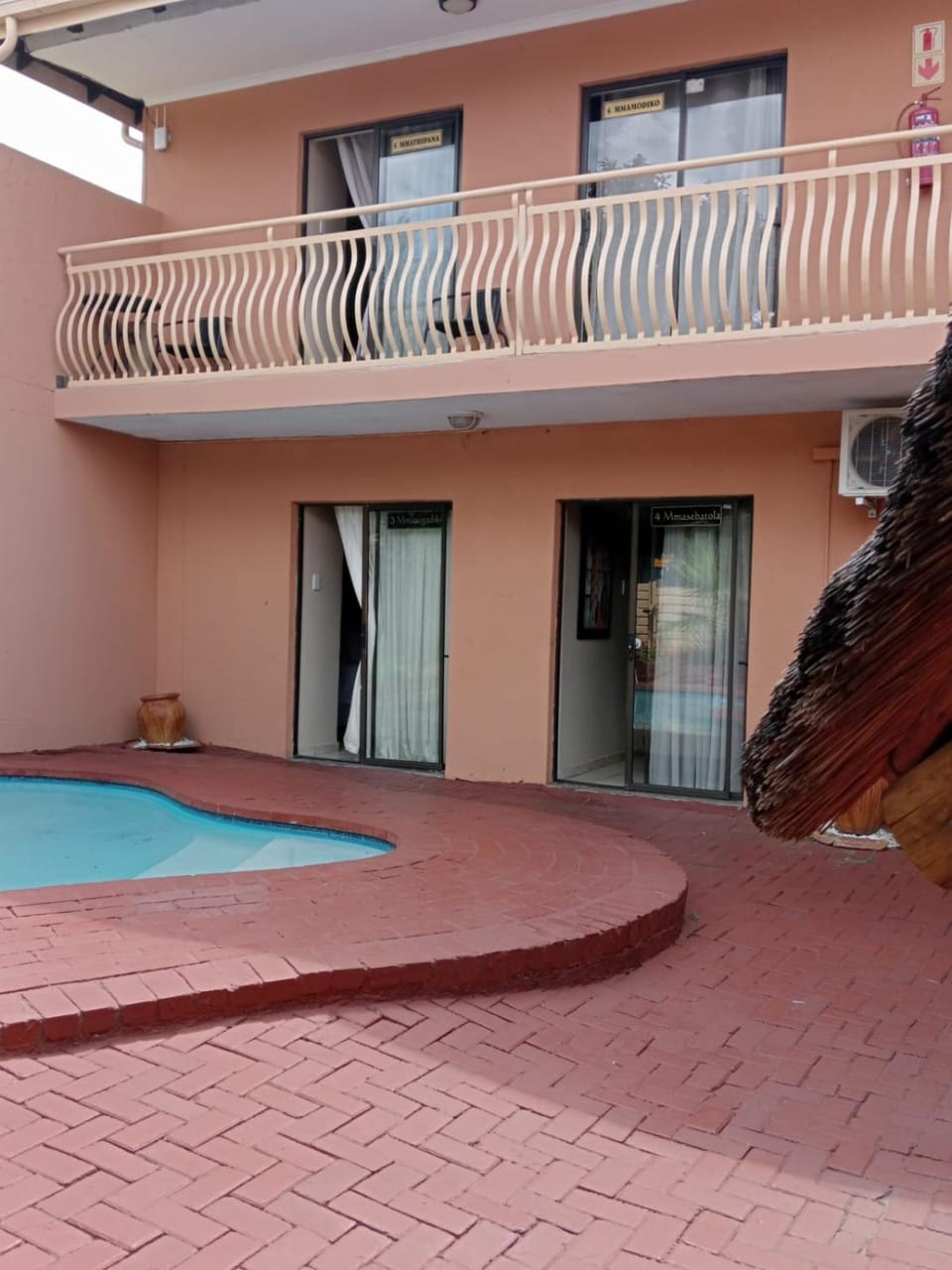 Property building, Patio, Pool view, Swimming pool