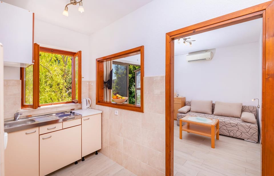 Kitchen or kitchenette, Living room, Seating area